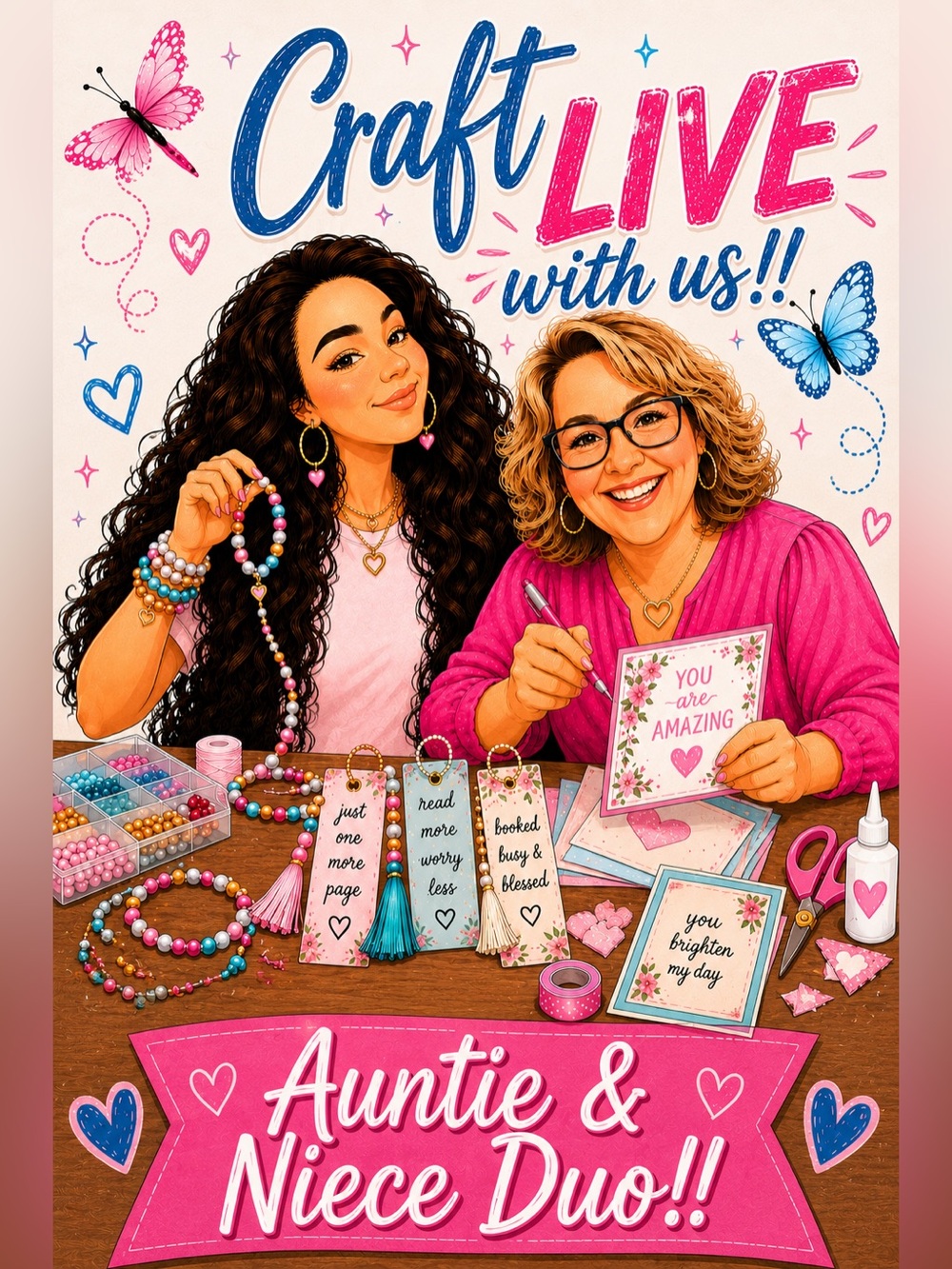 Craft Live with me and my Aunt @tammy_civello72 💙💕